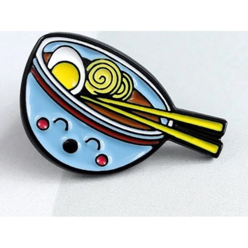 Blue Ramen Noodle Bowl Enamel Pin NWOT